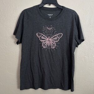 Torrid Celestial Butterfly Heritage Jersey Embroidered Tee Torrid 0/Large Grey